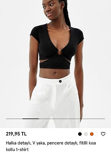 Bershka siyah crop