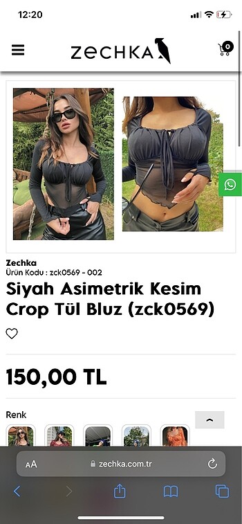 m Beden Siyah crop zechka