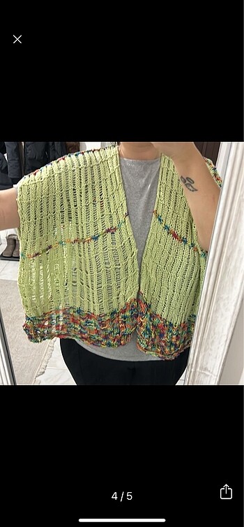 xl Beden yeşil Renk El örgüsü panço tarzı yelek