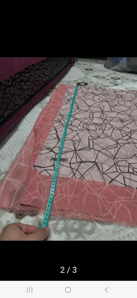 Zincir Detaylı Pembe Kadın Fular - Görsel 2