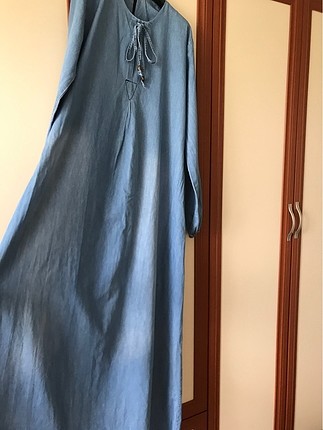 Uzun kot elbise