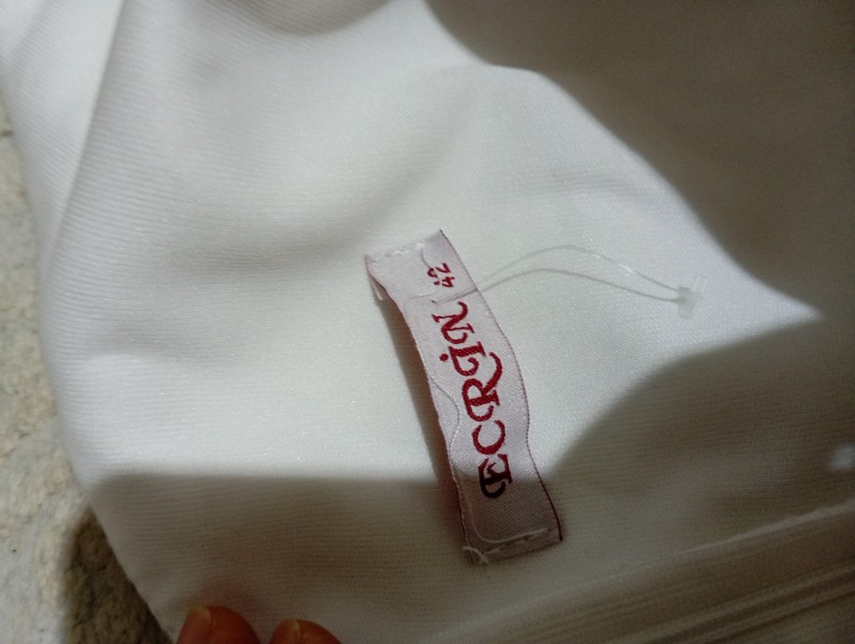 V Yaka Kolsuz Beyaz Bohem Gelinlik - Görsel 3