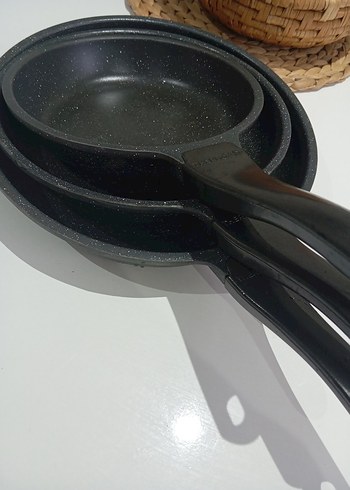 Siyah Gri Granit Görünümlü Tava Seti - Görsel 2