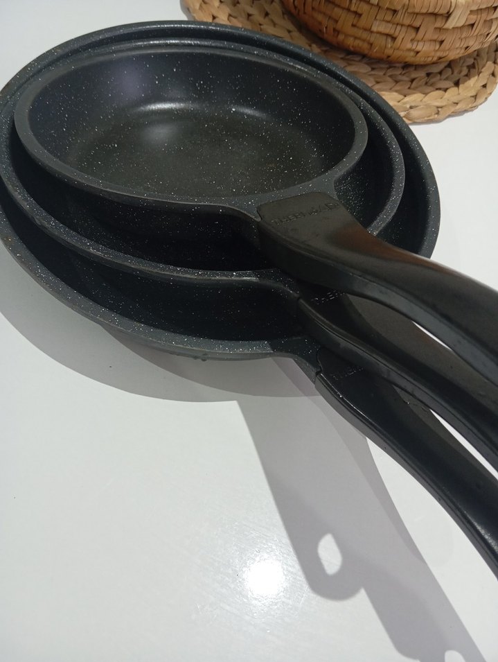 Siyah Gri Granit Görünümlü Tava Seti - Görsel 2