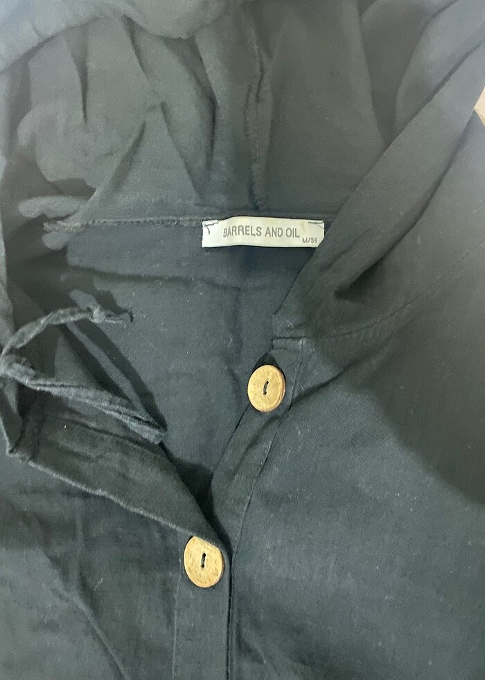 Siyah keten ceket - Görsel 2