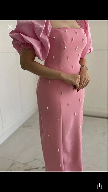 Pembe incili abiye