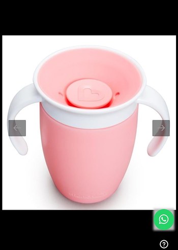 Mubchkin Pembe Bebek Bardağı Kulplu