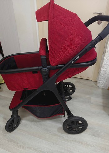 Kırmızı Bebek Oto Koltuğu ve Puset Seti - Görsel 8