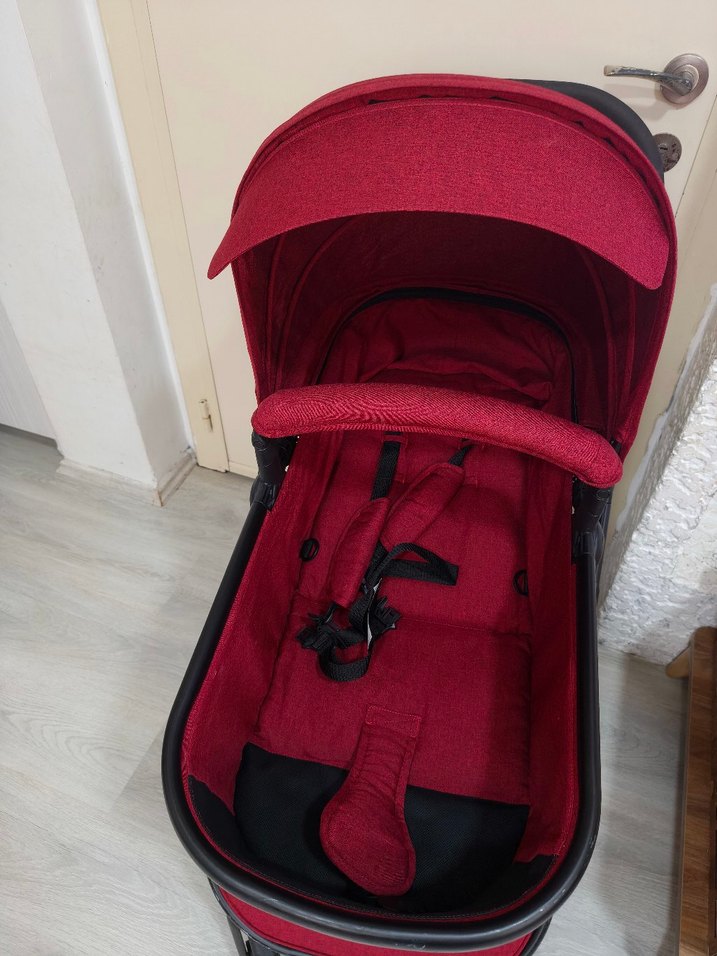 Kırmızı Bebek Oto Koltuğu ve Puset Seti - Görsel 3