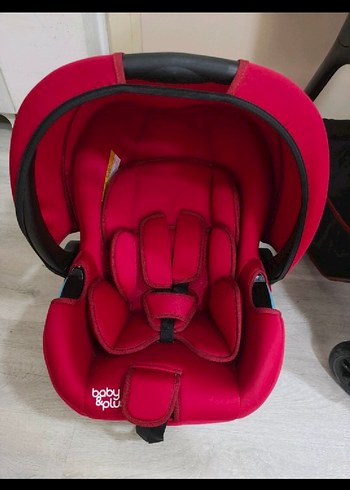 Koyu Kırmızı Bebek Arabası ve Oto Koltuğu - Görsel 6