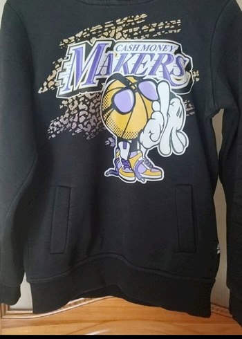 xl Beden yeşil Renk Kapüşonlu, uzun kollu, baskılı kadın sweatshirt