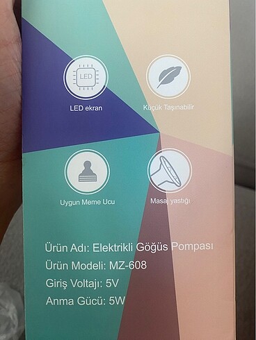  Beden Renk Elektrikli göğüs pompası