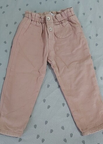 Zara pudra puantiye desenli kız çocuk pantolon