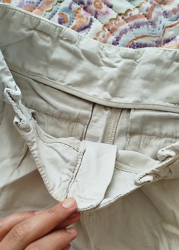 Beyaz Keten Salaş Hamile Şortu - Görsel 6
