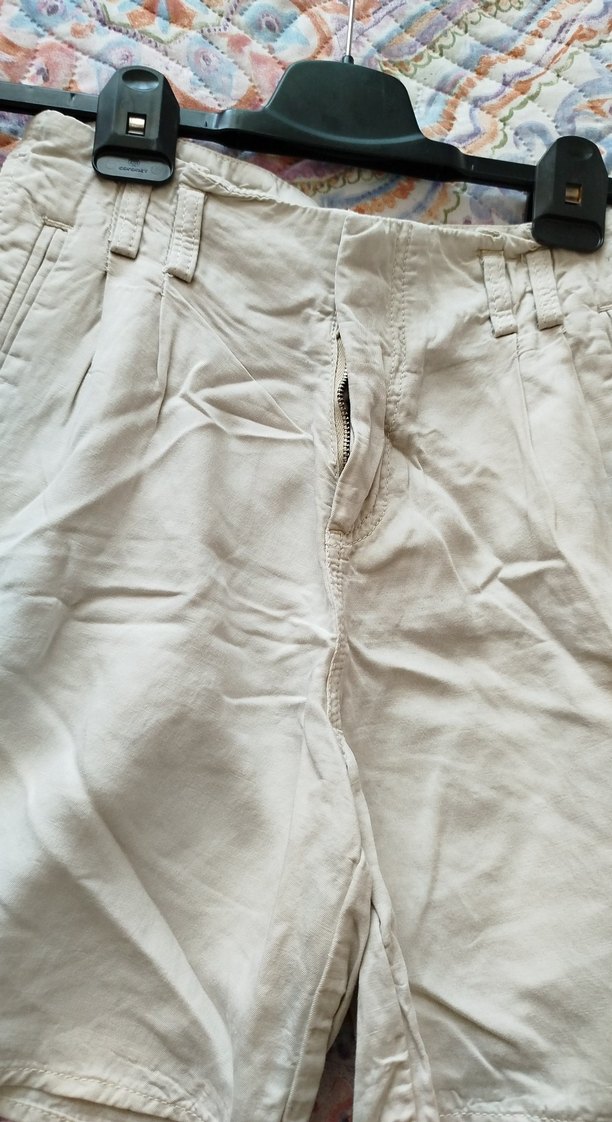 Beyaz Keten Salaş Hamile Şortu - Görsel 2