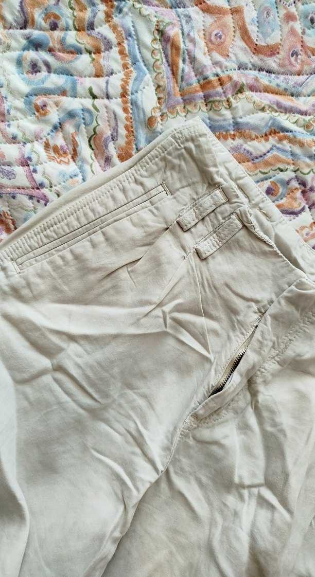 Beyaz Keten Salaş Hamile Şortu - Görsel 5