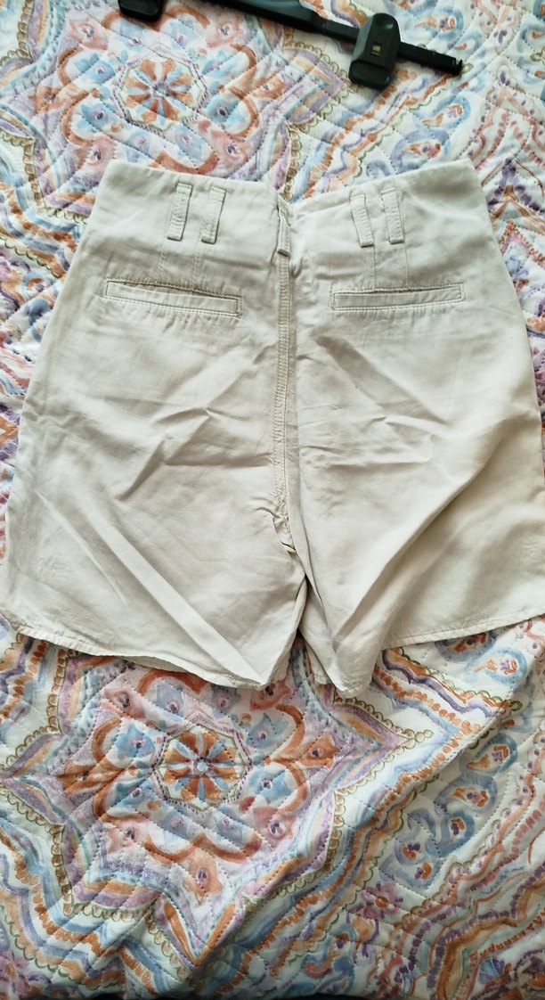 Beyaz Keten Salaş Hamile Şortu - Görsel 3