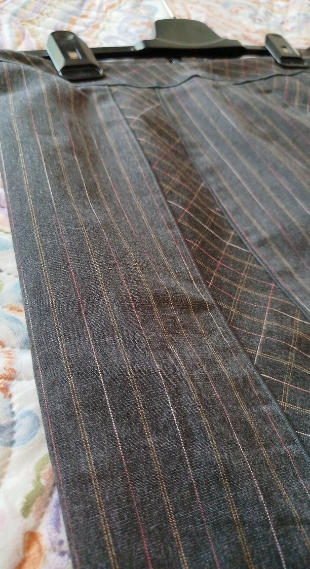 Lacivert Çizgili Hamile Midi Etek - Görsel 4