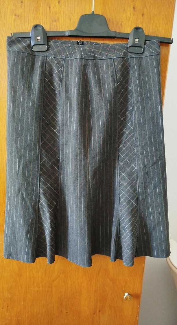 Lacivert Çizgili Hamile Midi Etek - Görsel 3