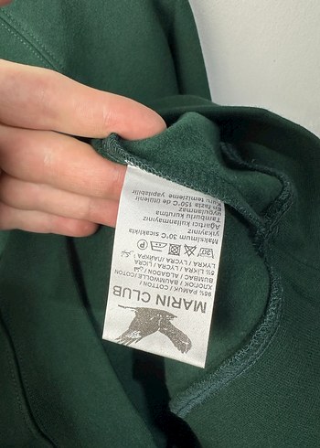 m Beden yeşil Renk Erkek Koyu Yeşil Bisiklet Yaka Sweatshirt