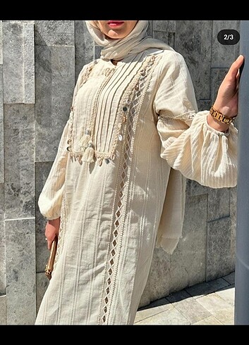 Keten elbise özel tasarım - Görsel 2