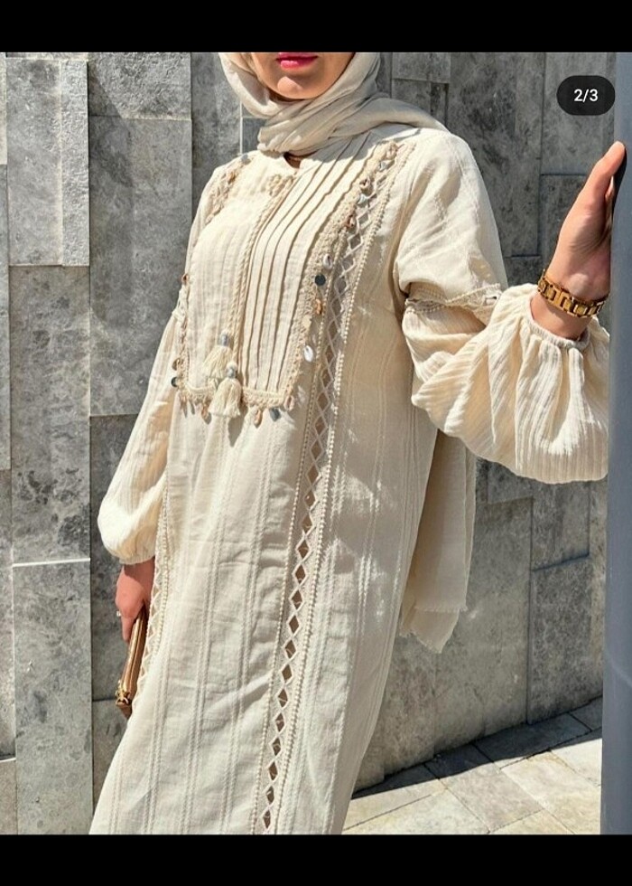 Keten elbise özel tasarım  - Görsel 2
