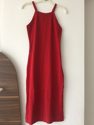 Kırmızı triko elbise