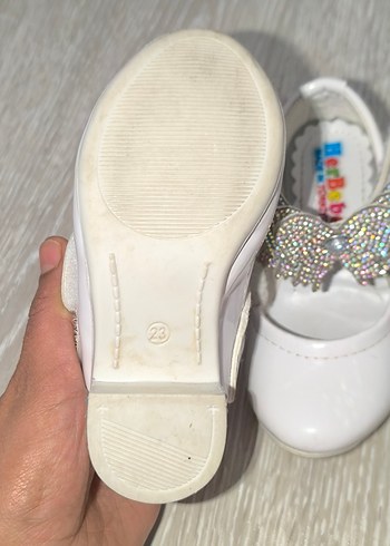 Kız Çocuk Beyaz Taşlı Topuklu Bale Ayakkabısı - Görsel 6
