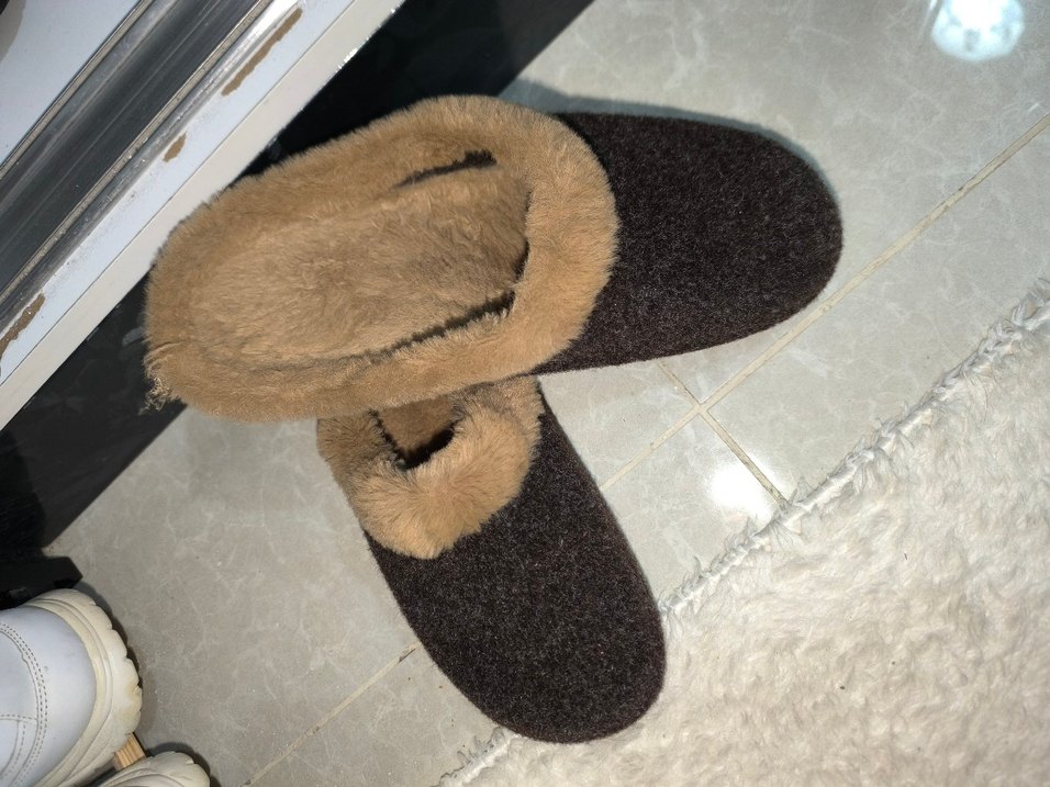 Kahverengi Kürklü Erkek Ev Terliği - Görsel 2