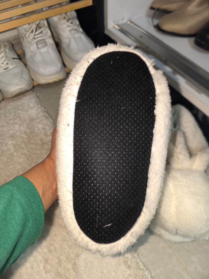 Beyaz Peluş Tavşan Ev Terliği - Görsel 5