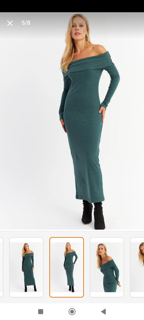 MADONNA YAKA TRİKO ELBİSE - Görsel 5