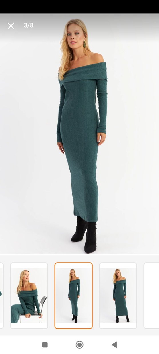 MADONNA YAKA TRİKO ELBİSE - Görsel 3