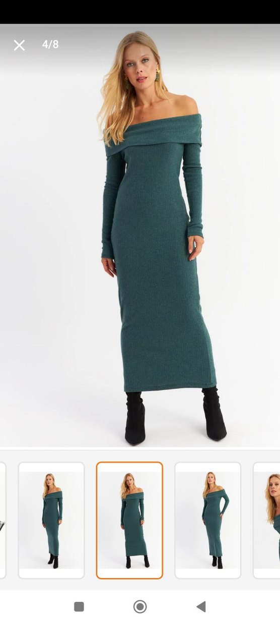 MADONNA YAKA TRİKO ELBİSE - Görsel 4