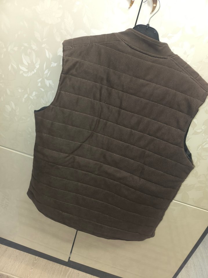 Erkek Düğmeli Kahverengi Süet Yelek - Görsel 5