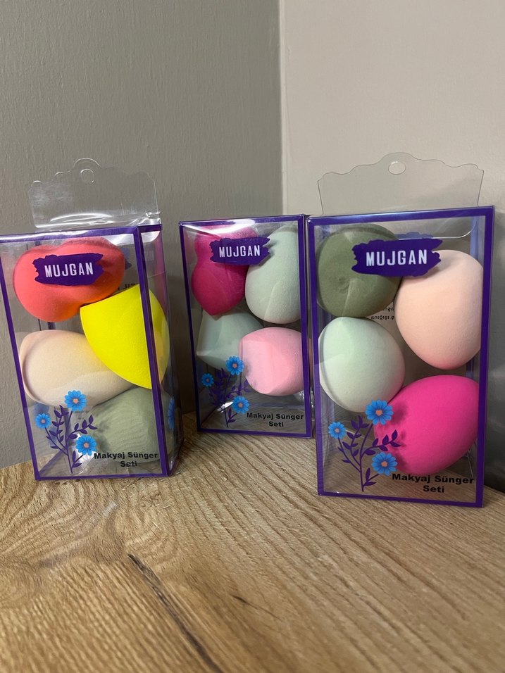 Pastel Renkli Makyaj Sünger Seti - Görsel 3