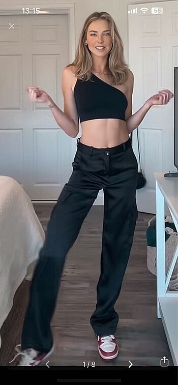 zara saten kargo pantolon