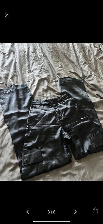Zara zara saten kargo pantolon