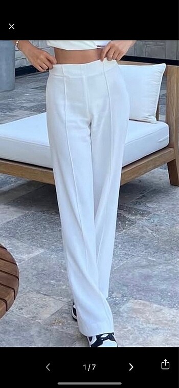 Zara beyaz palazzo pantolon