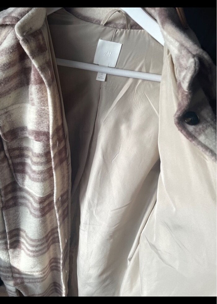 Keçe karisimli uzun gömlek ceket - Görsel 4