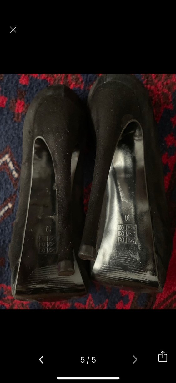 Siyah Süet Platform Topuklu Kadın Ayakkabı - Görsel 2