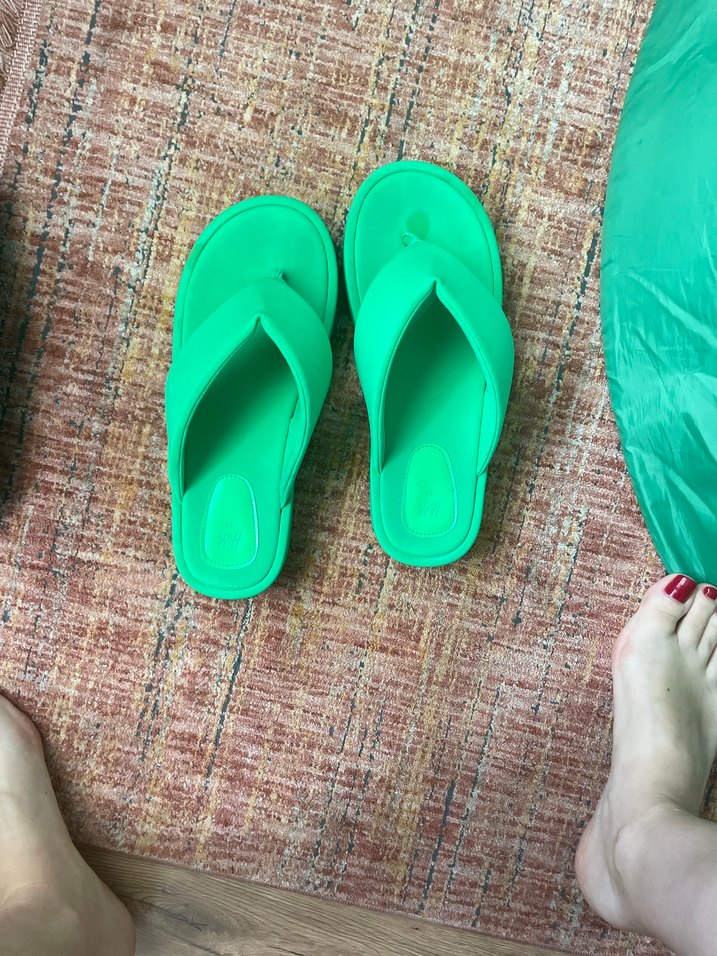 H&M Yeşil Platform Topuklu Kadın Terlik - Görsel 3