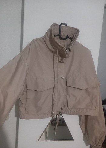 Bej Kısa Street Wear Kadın Ceket - Görsel 3