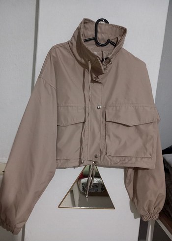 Bej Kısa Street Wear Kadın Ceket - Görsel 2