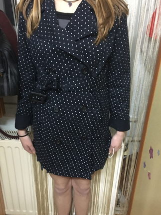 Puantiyeli trenchcoat