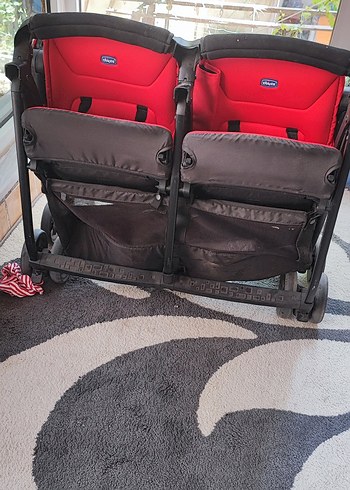Kırmızı İkiz Bebek Arabası - Görsel 4