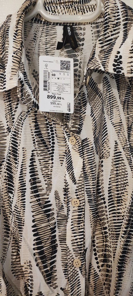 Bohem Yılan Desenli Uzun Kollu Elbise - Görsel 2