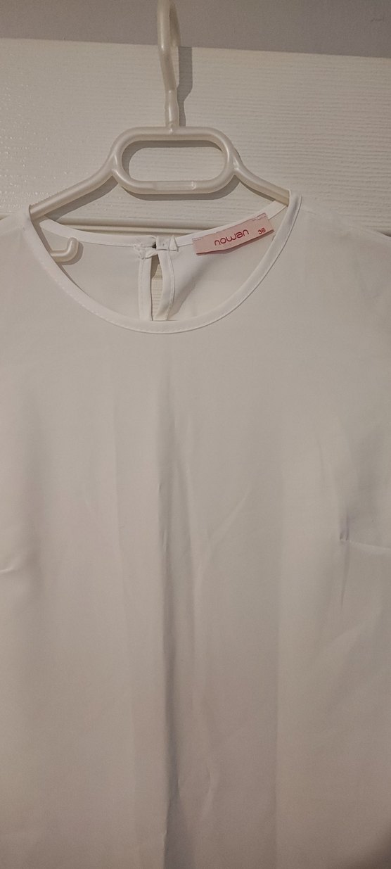 Beyaz Uzun Kollu Midi Kadın Tunik - Görsel 2