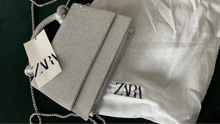 Zara Zara Parlak Taşlı Mini Çanta