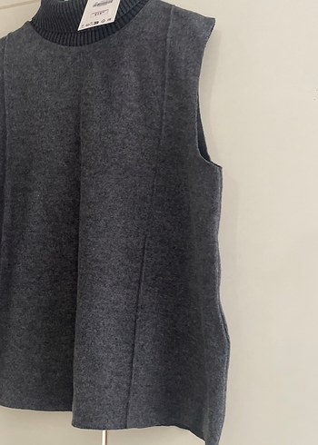 Zara Zara Gri Yünlü Yüksek Yakalı Kadın Süveter