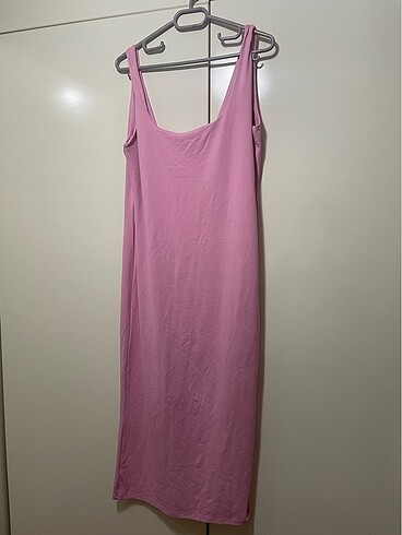 Zara Zara poly midi pembe elbise